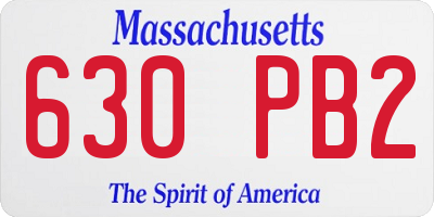 MA license plate 630PB2