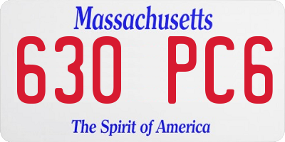 MA license plate 630PC6