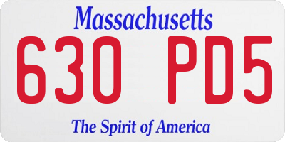 MA license plate 630PD5