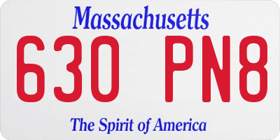 MA license plate 630PN8