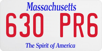 MA license plate 630PR6