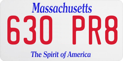 MA license plate 630PR8