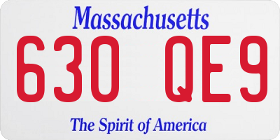 MA license plate 630QE9
