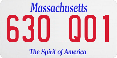 MA license plate 630QO1