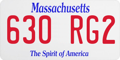 MA license plate 630RG2