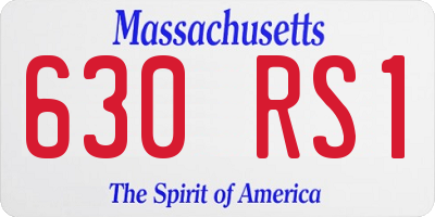 MA license plate 630RS1
