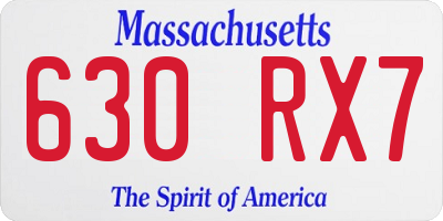 MA license plate 630RX7