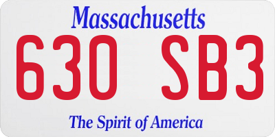 MA license plate 630SB3