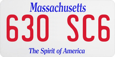 MA license plate 630SC6