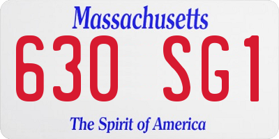 MA license plate 630SG1