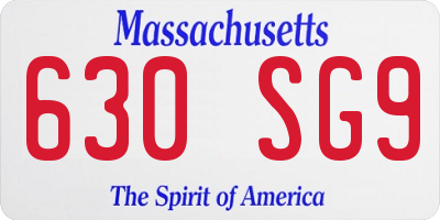 MA license plate 630SG9