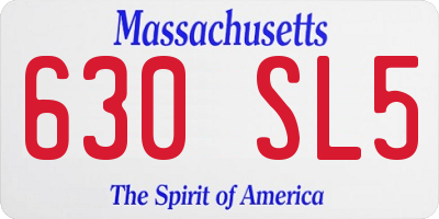 MA license plate 630SL5