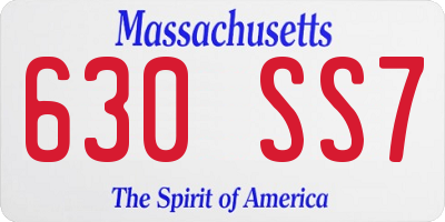 MA license plate 630SS7