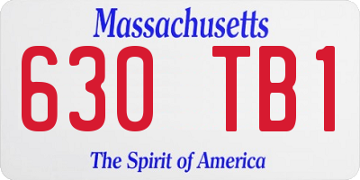 MA license plate 630TB1