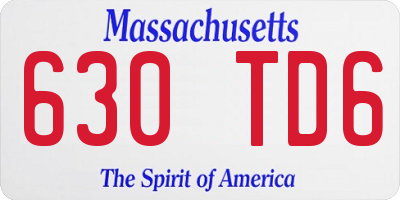MA license plate 630TD6