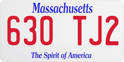 MA license plate 630TJ2