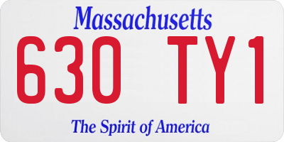 MA license plate 630TY1