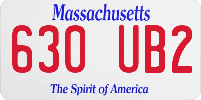 MA license plate 630UB2