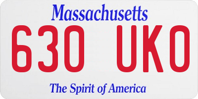 MA license plate 630UK0