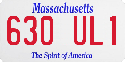MA license plate 630UL1
