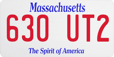 MA license plate 630UT2