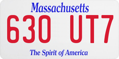 MA license plate 630UT7
