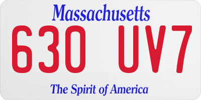 MA license plate 630UV7
