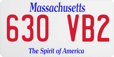 MA license plate 630VB2