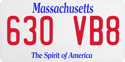 MA license plate 630VB8