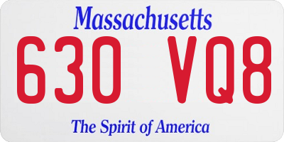 MA license plate 630VQ8