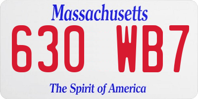 MA license plate 630WB7