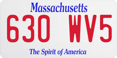 MA license plate 630WV5