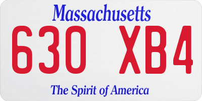 MA license plate 630XB4