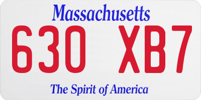 MA license plate 630XB7
