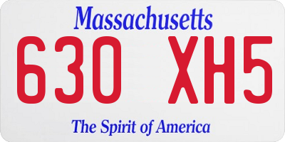 MA license plate 630XH5