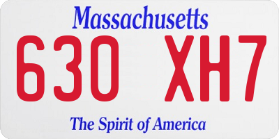 MA license plate 630XH7