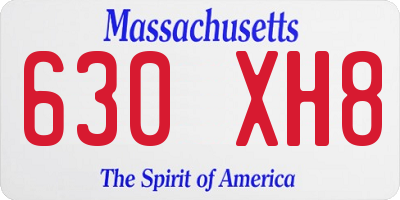 MA license plate 630XH8
