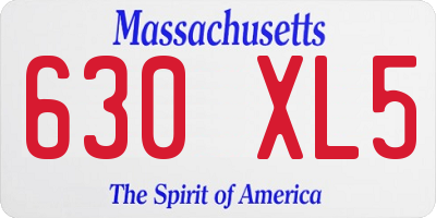 MA license plate 630XL5