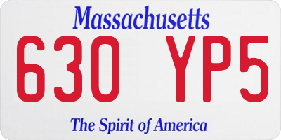 MA license plate 630YP5