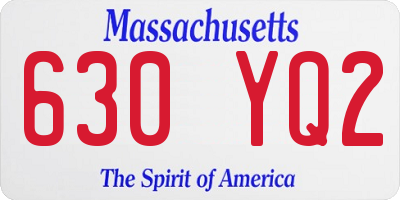 MA license plate 630YQ2