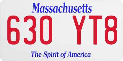 MA license plate 630YT8