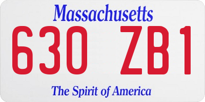 MA license plate 630ZB1