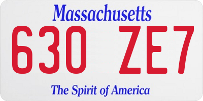 MA license plate 630ZE7