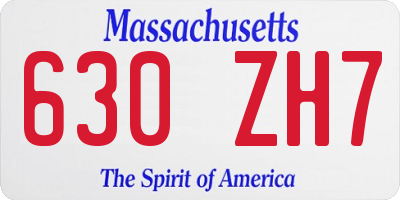 MA license plate 630ZH7