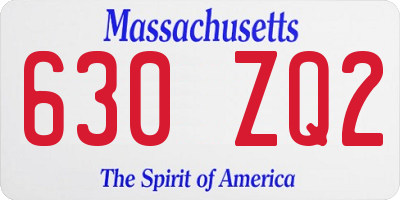 MA license plate 630ZQ2
