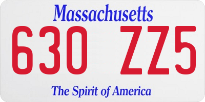 MA license plate 630ZZ5