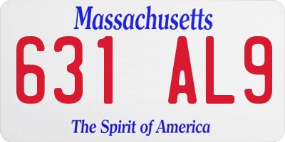 MA license plate 631AL9