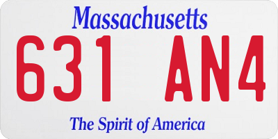MA license plate 631AN4