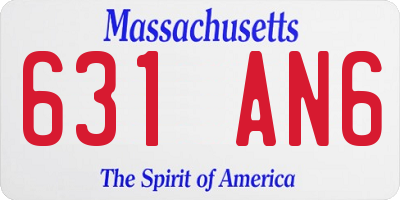 MA license plate 631AN6