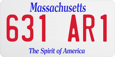 MA license plate 631AR1